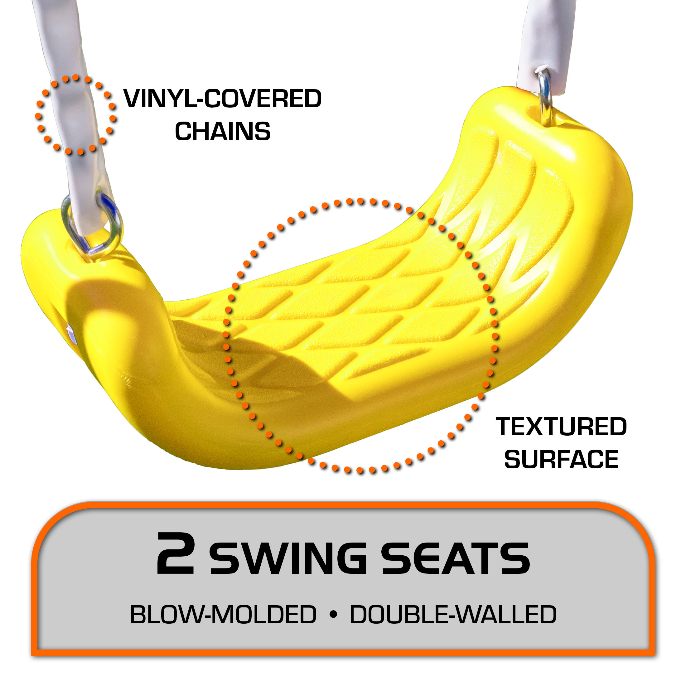 TSC Reese Galvanized Metal Swing Set with 2 Swing Seats, 5-ft Blow-Molded Slide & Bonus 4-Pc Anchor Kit - image 4 of 9