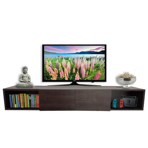 Repisa Flotante Moderna 2 puertas para equipos de TV Roble Dakar.276 Hanlob Repisa Flotante Moderna 2 puertas para equipos de TV