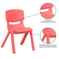 thumbnail image 3 of Emma + Oliver 4 Pack Red Plastic Stack School Chair with 12" Seat Height - Kids Chair, 3 of 11