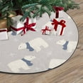 thumbnail image 3 of FMSHPON Polar Bear in a Blue Scarf Xmas Christmas Tree Skirt Stand Mat for Holiday Party Decoration Indoor Outdoor 36 inches, 3 of 3