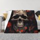 thumbnail image 1 of Balery Vintage Butterfly Flower Skull Manta de Franela con Dibujo, Lujo Ultra Suave y Cálido, Antipelusa y Resistente a las Arrugas para Cama, Sofá, Camping -80"x60", 1 of 6