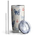 thumbnail image 2 of 20 Oz Anchor and Bulldog Dog Coffee Tumbler Double Wall Insulated Stainless Steel Water Bottle | Metal Reusable Thermoses Flask with Cup Cap | Leak & Sweat Proof with Anti-Dust Lid, 2 of 7