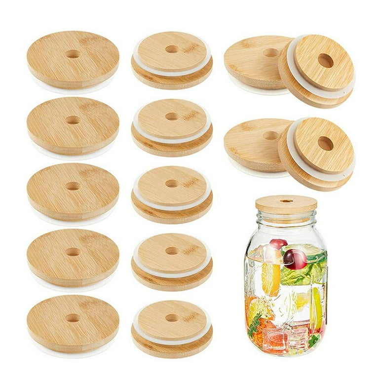 6Pcs Mason Jar Lids with Straw Hole Mason Jar Lids with Straw Hole