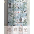 thumbnail image 6 of Modern Garden Sheer Curtains 96 Inch Length 2 Panels Set, Vintage Building Leaves Bird Landscape Voile Window Treatment Semi Sheer Long Curtains Drapes for Bedroom/Living Room/Kitchen 52"x96"x2, 6 of 7