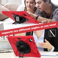 thumbnail image 4 of Funda para iPad Air 11 2024 / Air 11 2025, Funda Protectora de Silicona Anti-caída + Capa de PC con Asa, Correa para el Hombro, Funda Protectora Resistente a Golpes y Tres Pruebas para Tablet, Rojo, 4 of 6