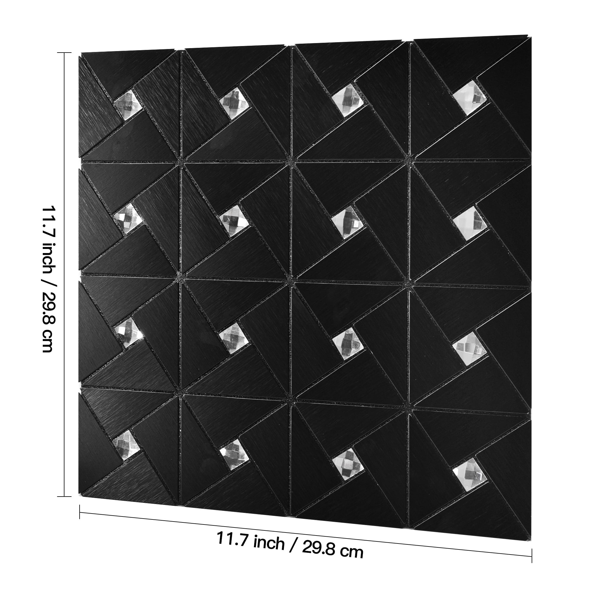 Art3d 11.8"×11.8" 10-Sheet Peel and Stick Backsplash Metal Mosaic Tiles for Kitchen Indoor Wall Decor