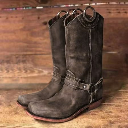 

Bxzhiri Women s Low-heele Square Head Embroidered Western Rodeo Cowboy Boots