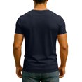 thumbnail image 4 of Men's Solid Color V-Neck T-Shirt Short Sleeve Casual Top Soft & Lightweight For Spring And Summer Daily Wear Basic Clothing,Black,L, 4 of 4