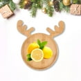 thumbnail image 3 of Christmas Tree Wooden Tray Cartoon Hat Elk Shape Rustic Farmhouse Decor Multi-functional Snack Jewelry Fruit Serving Plate Storage Holder, 3 of 10