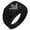 Black, variant on Stainless Steel Freemasons Masonic Eye of Providence Geometric Pattern Step-Down Biker Style Polished Ring