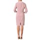 thumbnail image 3 of INSPIRE CHIC Vestido Lápiz de Manga 3/4 para Mujer con Color Contrastante y Escote en V, Elegante Vestido de Trabajo, L Rosa, 3 of 5