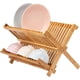 thumbnail image 1 of Escurreplatos plegable de bambú - Soporte para platos, escurridor de tazas y colador para platos, cuencos y tazas, 1 of 5