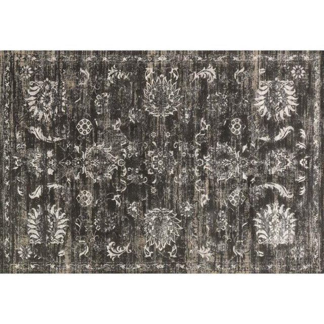 Loloi Kingston 2'7" x 8' Rug in Charcoal and Silver