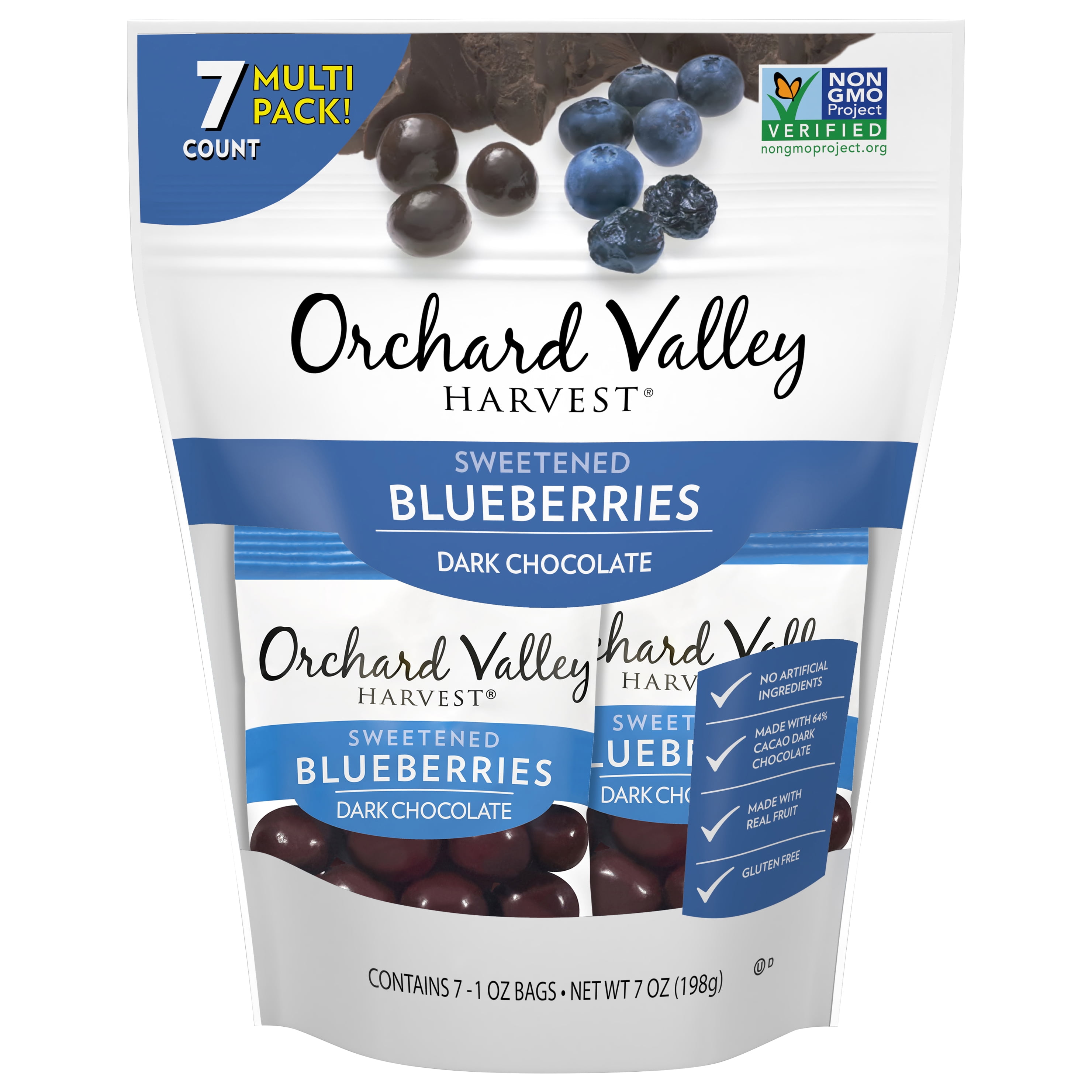 Orchard Valley Harvest Dark Chocolate Covered Blueberries, 1 oz, 7