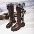 thumbnail image 7 of UngA Women Fashion Winter Boots Mid-Calf Warm Plush Lining Snow Boots for Women Brown,Size 8.5, 7 of 7