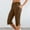 c02Brown, variant on Arnsht Women Capri Pants Solid Color Elastic Waist Sports Casual Cotton Yoga Pants Lightweight Breathable Capris Sweatpants Purple L