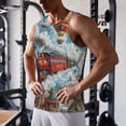 thumbnail image 5 of KLL Red Train Hot Air Balloon Print Men's Muscle Gym Workout Stringer Tank Tops Bodybuilding Fitness T-Shirts Tank Tops Men-X-Large, 5 of 7