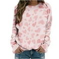 thumbnail image 1 of Womens Valentines Long Sleeve Shirts Casual Oversized Round Neck Printed Pullover Lightweight Tops Fall Clothes, 1 of 4