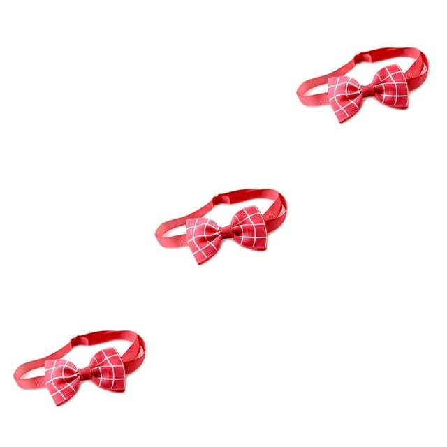 Collar de perro Billuyoard pajarita ajustable mascotas adorables celosía roja