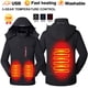 thumbnail image 2 of Chaqueta calefactora eléctrica USB para hombre y mujer, cortavientos cálido, impermeable, a prueba de viento, ropa calefactable con capucha, 2 of 5