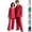 Deep Red, variant on HAJWOH Men and Women's Pajamas Set Lightweight Long Sleeve Button Down Notched Collar Pajama Comfy Sleep Sets
