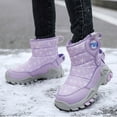 thumbnail image 2 of Ramiter Boys Girls Snow Boots Outdoor Slip Resistant Insulated Waterproof Winter Snow Boots Purple,4.5, 2 of 6