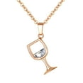 thumbnail image 2 of Jewelry Women Wine Glass Pendant Zirconia Long Chain Necklace Jewelry Gift Necklaces Jewelry Christmas Birthday Mother's Day Gift for Women Wife, 2 of 3