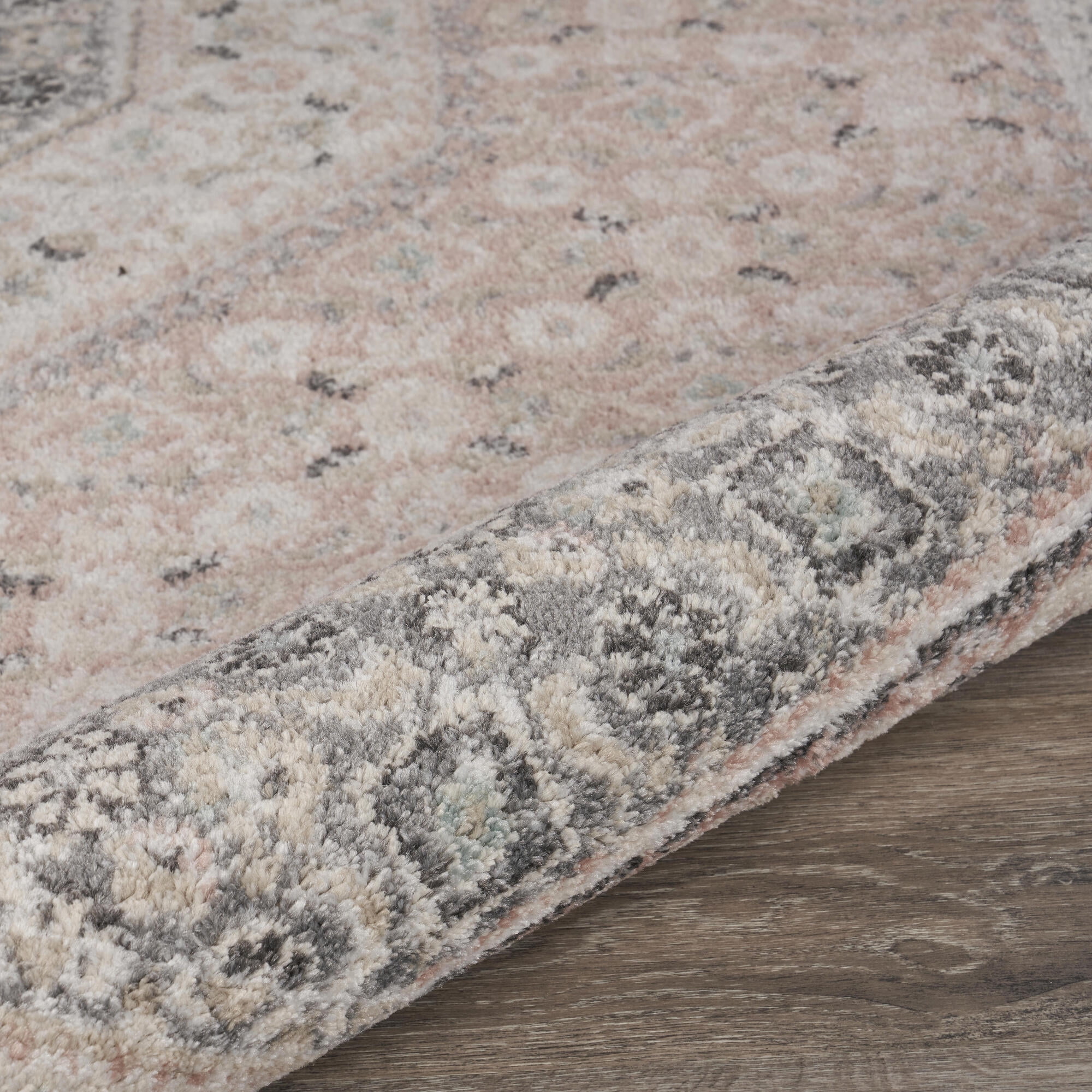 Ox Bay Diana 2' x 3' Pink/Ivory Medallion Stain and Fade Stain Resistant Indoor Area Rug