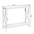 thumbnail image 3 of Costway Mesa Consola Mesita Auxiliar con 2 Niveles Repisa Librería en X Estante para Entrada Pasillo y Salón 100 x 30 x 80 cm, 3 of 10