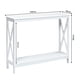 thumbnail image 3 of Costway Mesa Consola Mesita Auxiliar con 2 Niveles Repisa Librería en X Estante para Entrada Pasillo y Salón 100 x 30 x 80 cm, 3 of 10