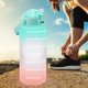 thumbnail image 4 of Muyoka Botella de agua motivacional de 2 litros con marcas de tiempo Jarra de agua de gran capacidad Botella de bebida deportiva portátil con pajita y asa Taza de bebida sin BPA para viajes al aire li Muyoka Hogar, 4 of 7