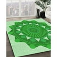 thumbnail image 2 of Ahgly Company Indoor Round Patterned Jade Green Area Rugs, 4' Round, 2 of 6