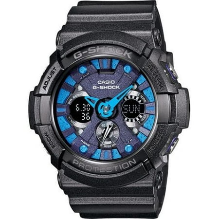 Casio GA200SH-2A Men's XL Glossy Black Analog Digital Alarm Chrono G Shock Watch