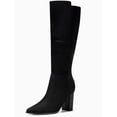 thumbnail image 2 of Wome Knee High Boots Wide Calf Stacked Block Heel Pointed Toe Riding Boots, 2 of 6