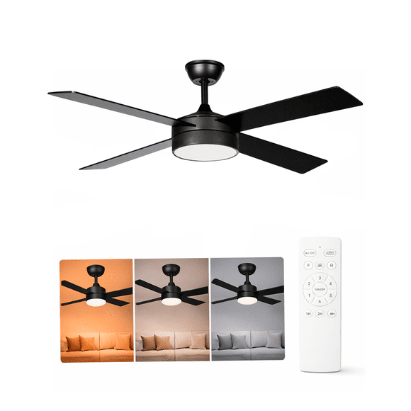 Ventilador De Techo Artlite Moderno De 145 Centimetros Diámetro Ave-301 Con Luz Led Y Control Remoto Lampara Ventilador Silencioso De 4 Aspas