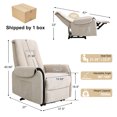 thumbnail image 6 of Power Recliner Chair for Adults, Airbag Massage Reclining Chair for Living Room, Home Theater Seating Single Sofa Chenille Recliner, Beige, 6 of 8