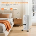 thumbnail image 3 of 1500W Oil Filled Radiator Heater, Electric Portable Space Heater with Adjustable Thermostat 3 Heat Settings and Overheat Protection, 3 of 7