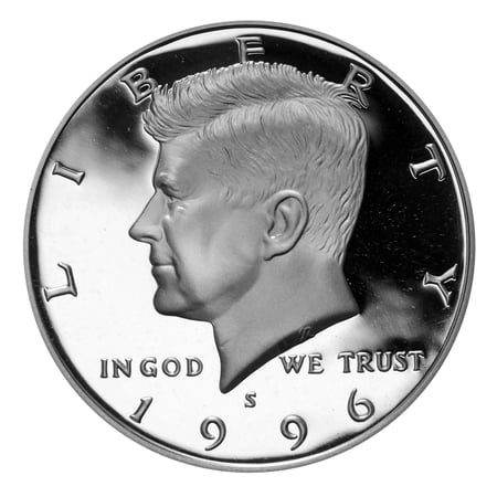 1996-S Kennedy Half Dollar 50c - Gem Deep Cameo Proof 90% Silver - San Francisco Mint U.S. Coin