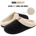 thumbnail image 2 of Men's Cozy Memory Foam Slippers with Fluffy Plush Wool-Like Lining, Slip-on Clog Slippers with Non-Slip Rubber Sole, 2 of 7