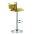 thumbnail image 4 of Lumibee Velvet Swivel Adjustable Bar Stools with Footrest Set of 2 0live Drab Silver 2Set, 4 of 4