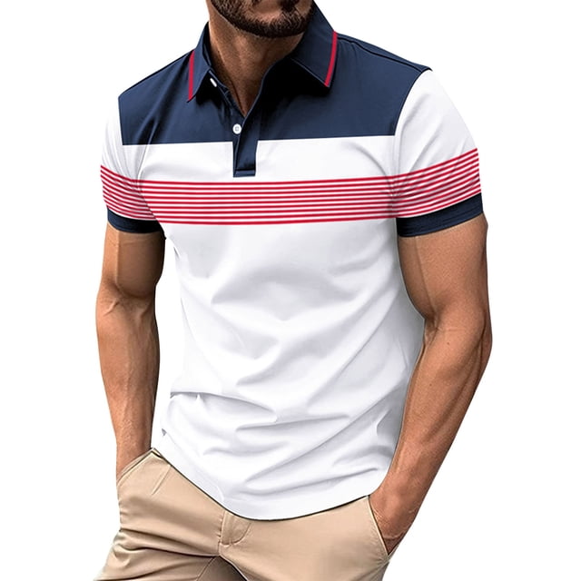 Men's Summer Leisure Culture Breathable Short Sleeved Shirt Top M