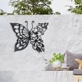 thumbnail image 2 of Esculturas de mariposas de metal para pared, siluetas 3D, adornos grabados, forjados 23cmx20cm, 2 of 7