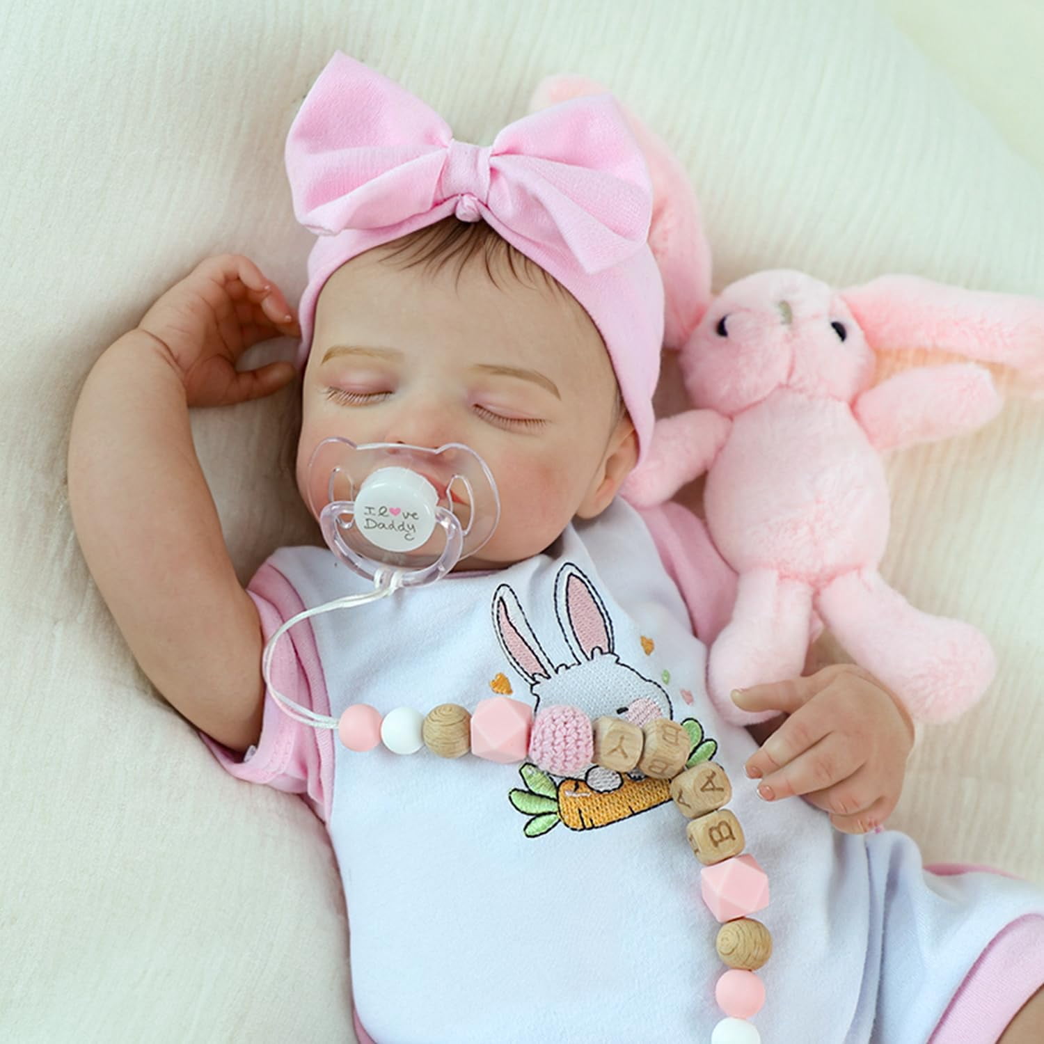 Lifelike Reborn Baby Dolls-20 inch Sleeping Realistic Newborn Baby Dolls, Soft Body with Feeding Toy