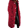 thumbnail image 2 of BVOFAR Long Cardigan Sweaters for Women Chunky Cable Knit Open Front Sweaters Coat Plus Size Winter Warm Button Down Hooded Coats Thermal Heavyweight Outdoor Jackets, 2 of 3