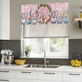 thumbnail image 5 of Easter Gnomes Valances for Windows, Decorative Rod Pocket Window Valance Curtains, Colorful Eggs Spring Flowers Branches Pink Short Curtain Drapes for Kitchen/Living Room, 2 Panels, 42" W x 18" L, 5 of 8