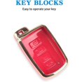 thumbnail image 5 of Key Fob Cover Compatible with Toyota Avalon Camry Corolla RAV4 Sequoia Highlander Tacoma Tundra 4Runner 4 Button Keychain Case Holder Protector,red, 5 of 8