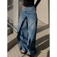 thumbnail image 4 of Pantalones vaqueros holgados de pierna ancha para Mujer, Ropa Vintage recta, estilo Y2K, Rock, Hip Hop, años 90, 4 of 7
