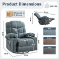 thumbnail image 5 of Swivel Rocker Recliner, LEGAHOME Modern Manual Recliner Chair with Heat and Massage, 360° Swivel & 30° Rocking Nursery Guilder Recliner with Cup Holder, 22.8in Wide Seat, Blue, 5 of 8