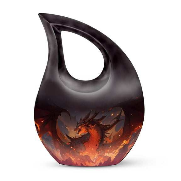 The Fire Dragon's Descent Urn - Cremation Urns For Human Ashes - Urn For Moms Ashes & Dad - Human Urns For Ashes - Urn For Cremation Ashes, burial urn for ashes(Size - 4inch, 1Pcs)