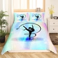 thumbnail image 2 of Gymnastics Comforter Cover For Girls, Gymnastics Lover Duvet Cover Queen Size Gymnast Gifts For Girls Women, Rainbow Gradient Bedding Set Ombre Galaxy Pastel Quilt Cover With 2 Pillow Cases, Zipper, 2 of 5